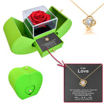 Sterling Silver Necklace - With Real Rose - To My Love gift-ready packaging with rose box presentation
