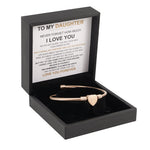 Side angle of personalized bracelet Heart Bracelet - Love You Forever “To my Daughter
