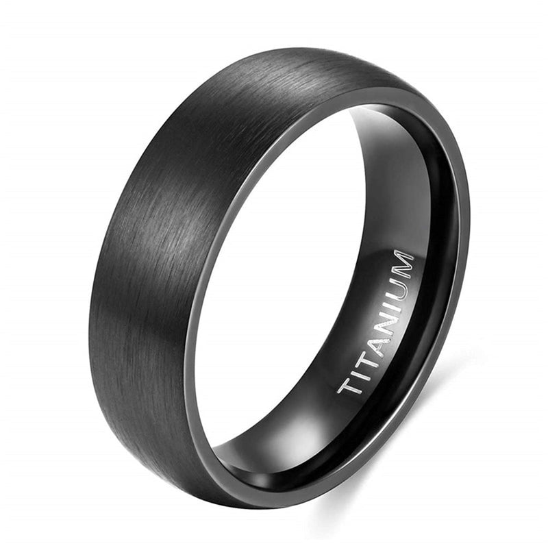 Titanium ring - brushed  front view - Beyond Love
