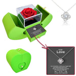 Close-up detail of Sterling Silver Necklace - With Real Rose - To My Love showing premium quality craftsmanship