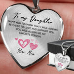 Side angle of personalized necklace Heart necklace - To my Daughter