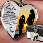 Heart necklace - To my daughter from Mom gift-ready packaging with rose box presentation