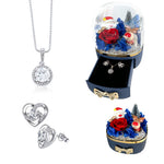 Christmas Gift Set - Luxury Necklace & Earrings gift-ready packaging with rose box presentation