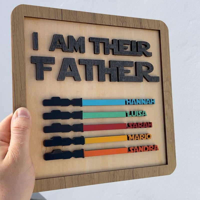 Personalized Lightsaber Gift - I Am Your Father Sign with custom engraving front view - Beyond Love