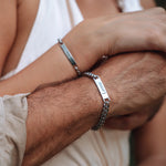 Close-up detail of Beyond Love Permanent Partner-Bracelets with Engraving showing premium quality craftsmanship