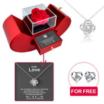 Sterling Silver Necklace with Real Rose + FREE EARRINGS  front view - Beyond Love