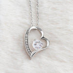 14K White Gold Necklace – Real Rose Gift Box – To My Love worn styling photo showing elegant design