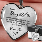 Heart necklace - To my Daughter from Mom gift-ready packaging with rose box presentation