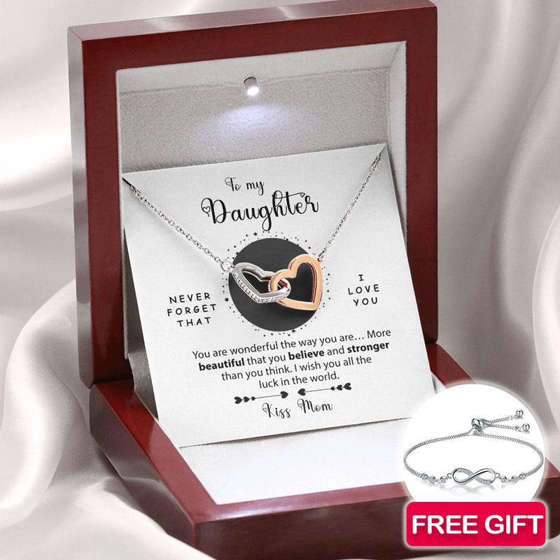 Close-up detail of Silver necklace for my Daughter + FREE BRACELET showing premium quality craftsmanship