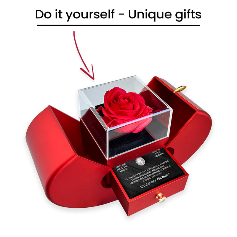 Do it yourself - Create your individual gift with surprise rose gift box front view - Beyond Love