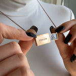 Close-up detail of Personalized photo Necklace - To my Mother showing premium quality craftsmanship