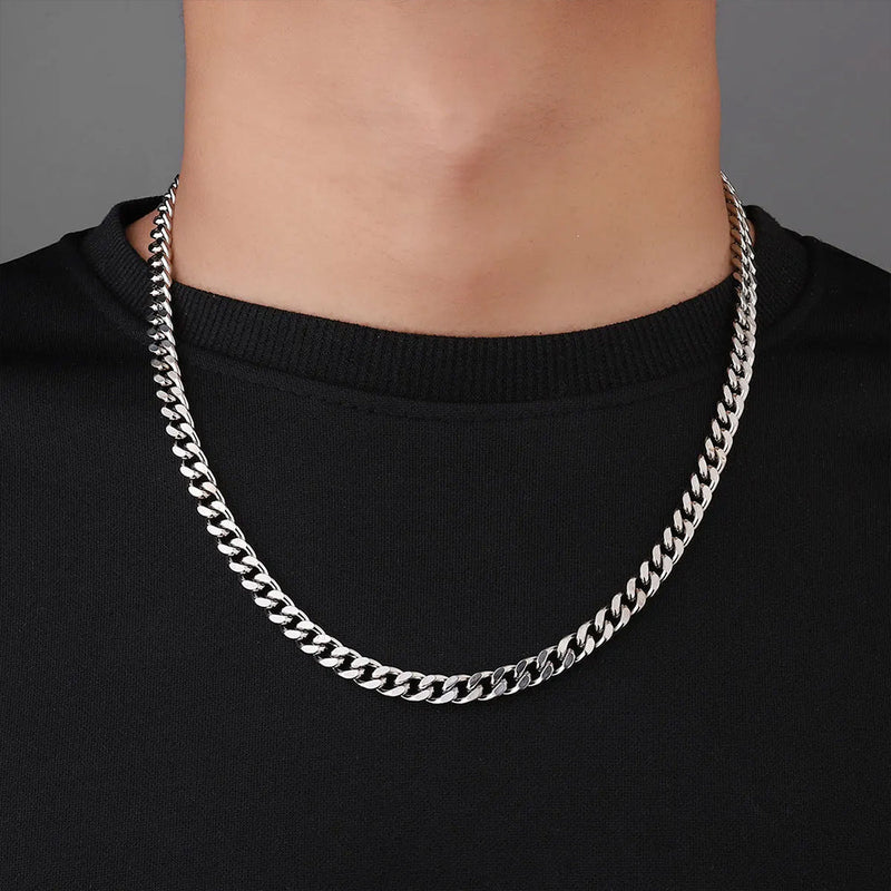 Cuban Chain - Stainless Steel Necklace  front view - Beyond Love