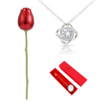 Sterling Silver Necklace with a Luxury Rose Box with surprise rose gift box front view - Beyond Love
