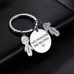 Close-up detail of Personalized keychain - This Dad belongs to showing premium quality craftsmanship