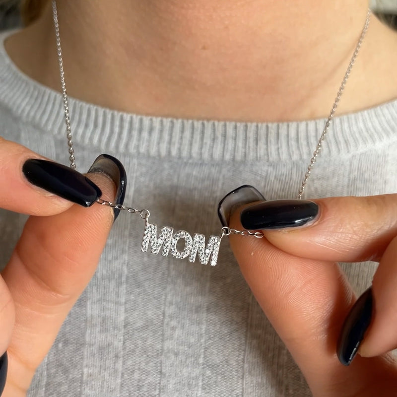 Close-up detail of Crystal Necklace - With Real Rose - To my Mom showing premium quality craftsmanship