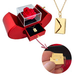 Close-up detail of Necklace with a secret message - Real Rose - I love you showing premium quality craftsmanship