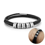 Engraved leather wristband - To my beloved Dad with custom engraving front view - Beyond Love