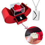 Multiple angles of Necklace with a secret message - Real Rose - I love you personalized necklace