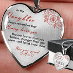 Heart necklace - Mommy loves you gift-ready packaging with rose box presentation