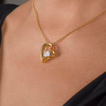 Close-up detail of 14k White Gold Necklace - With real Rose - To my Love showing premium quality craftsmanship