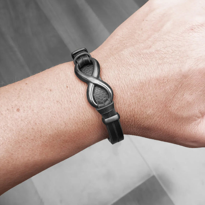 Close-up detail of Infinity Bracelet - I love you “To my Son” showing premium quality craftsmanship