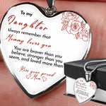 Heart necklace - Kiss, Mom gift-ready packaging with rose box presentation