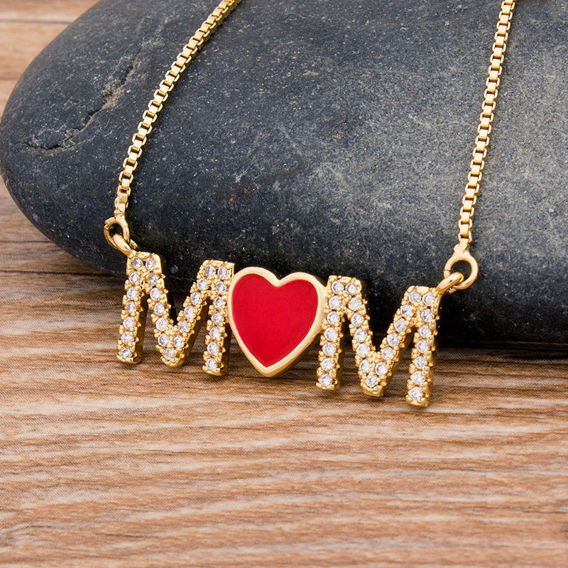 Crystal Heart Necklace - To my amazing Mom  front view - Beyond Love