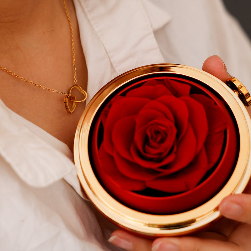 Close-up detail of Engraved Necklace - With Real Rose - To My Love showing premium quality craftsmanship