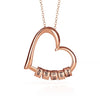 Charming Heart Necklace with Engraved Beads