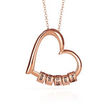 Charming Heart Necklace with Engraved Beads with custom engraving front view - Beyond Love