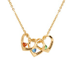 Heart & Birthstone - Name Pendants Necklace  front view - Beyond Love