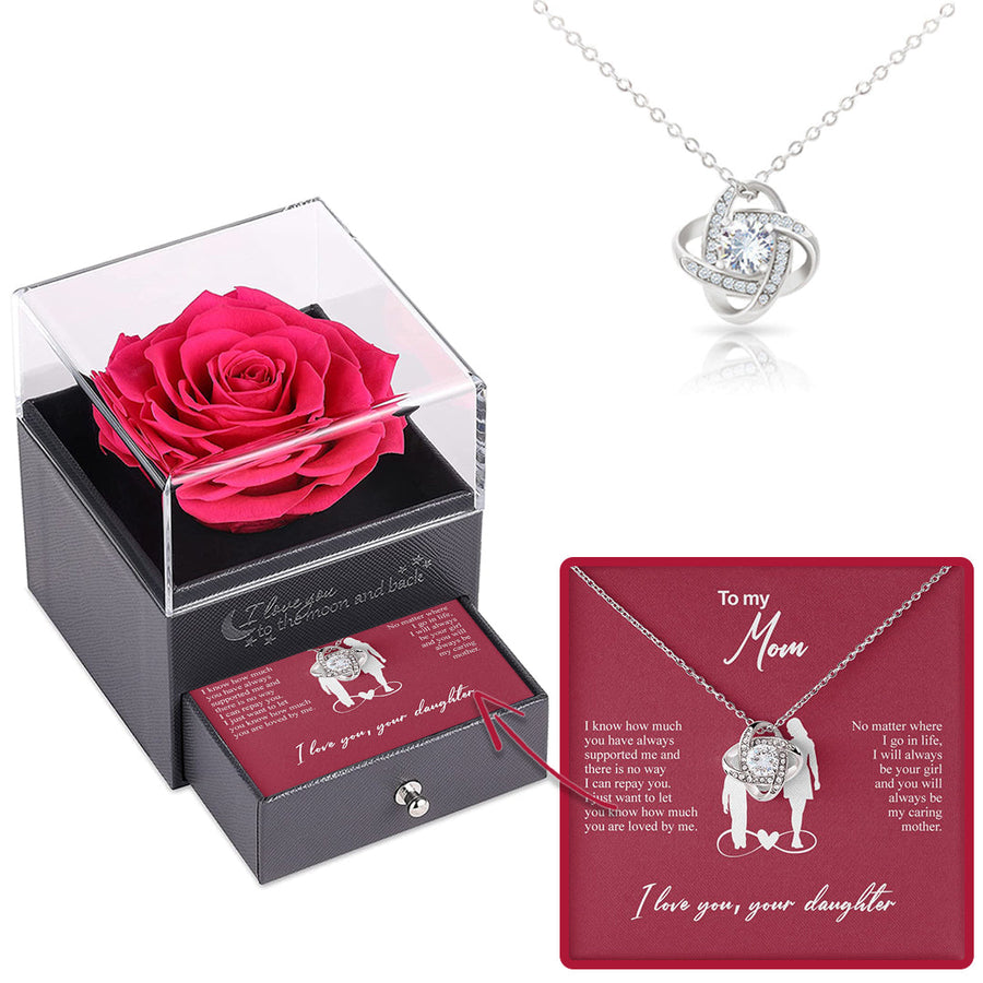 Sterling Silver Necklace with Rose Box - Nr.1 Mother