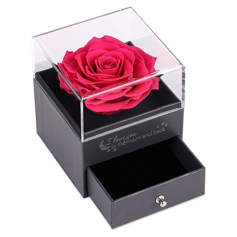 Gift box with real rose with surprise rose gift box front view - Beyond Love