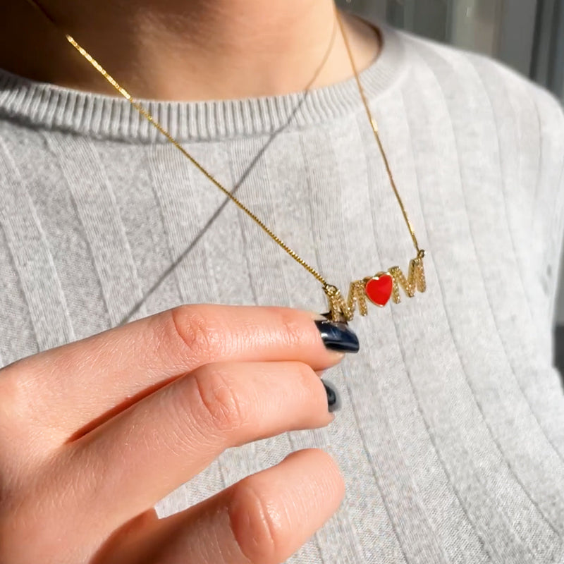 Close-up detail of Crystal Heart Necklace - To my amazing Mom showing premium quality craftsmanship