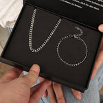 Beyond Love Cuban Chain Set – To my son gift-ready packaging with rose box presentation