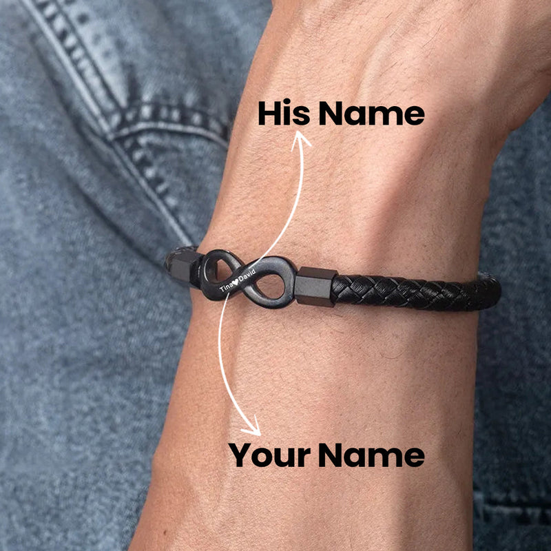 Close-up detail of Personalized Bracelet – To the Best Dad in the World showing premium quality craftsmanship