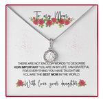 Side angle of personalized necklace Sterling Silver Necklace - With Real Rose - To my Mom