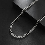 Close-up detail of Cuban Chain - Stainless Steel Necklace showing premium quality craftsmanship