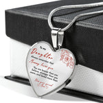 Side angle of personalized necklace Heart necklace - Mommy loves you