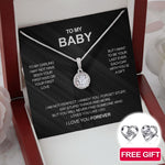Close-up detail of Sterling Silver Necklace - To my Baby - FREE EARRINGS showing premium quality craftsmanship