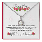Sterling Silver Necklace with Rose Box - To My Mom custom engraving detail and material quality