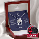 Close-up detail of Sterling Silver Necklace - Mother + 10 roses FREE showing premium quality craftsmanship