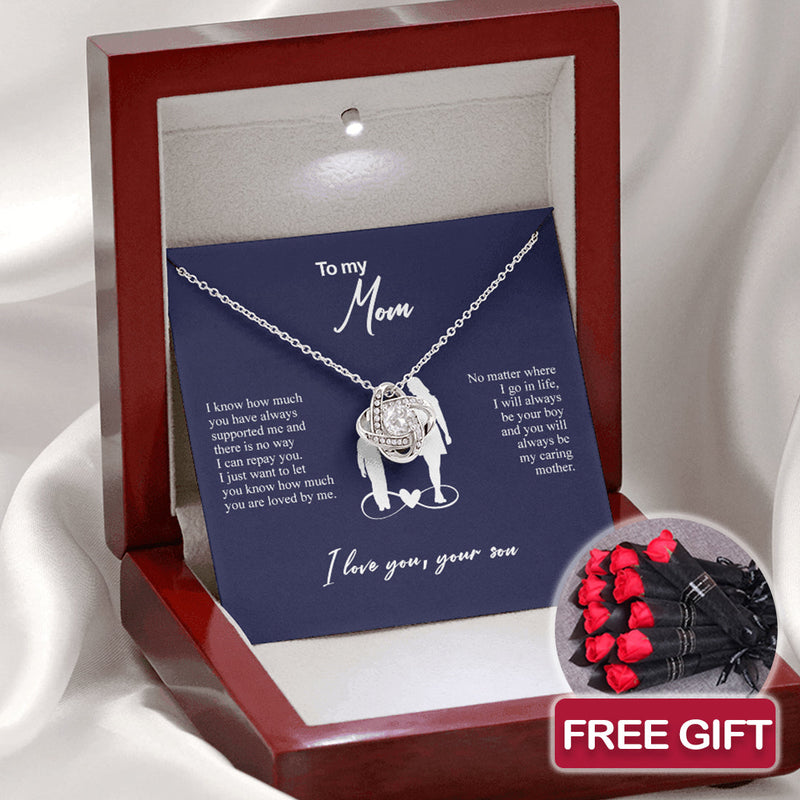 Close-up detail of Sterling Silver Necklace - Mother + 10 roses FREE showing premium quality craftsmanship