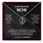 Close-up detail of Personalized Photo Necklace - To my beloved mom showing premium quality craftsmanship