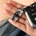 Side angle of personalized keychain Personalized Eye Photo Keychain