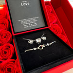 Crystal Set - Necklace, Earrings & Bracelet worn styling photo showing elegant design