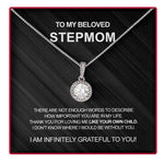 Sterling Silver Necklace - With Real Rose - To My Stepmom custom engraving detail and material quality