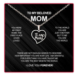Close-up detail of Te amo Mama Necklace - With Real Rose showing premium quality craftsmanship