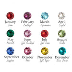 Side angle of personalized necklace Heart & Birthstone - Name Pendants Necklace
