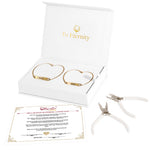 Beyond Love Permanent Partner-Bracelets with Engraving gift-ready packaging with rose box presentation